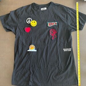 Billionaire Boys Club BBC Black Tee Colorful Patches Heart Mind XXL